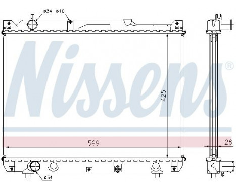 Radiator, engine cooling 64196A Nissens, Image 2