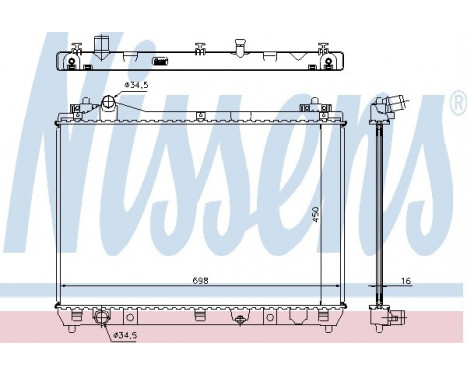 Radiator, engine cooling 64200 Nissens