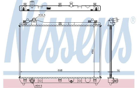 Radiator, engine cooling 64200 Nissens