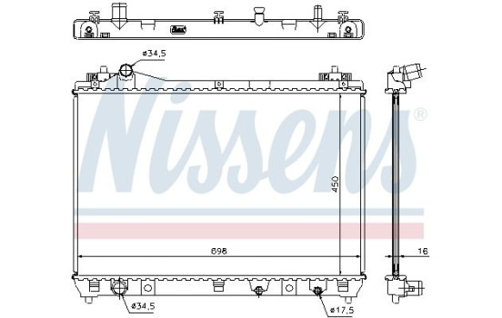 Radiator, engine cooling 64201 Nissens, Image 2