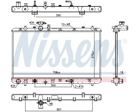 Radiator, engine cooling 64255 Nissens