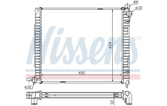 Radiator, engine cooling 64300A Nissens, Image 2