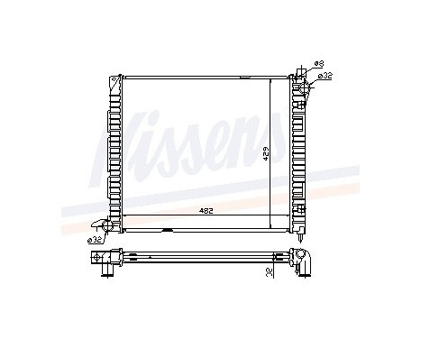 Radiator, engine cooling 64300A Nissens