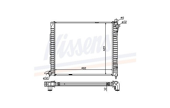 Radiator, engine cooling 64300A Nissens
