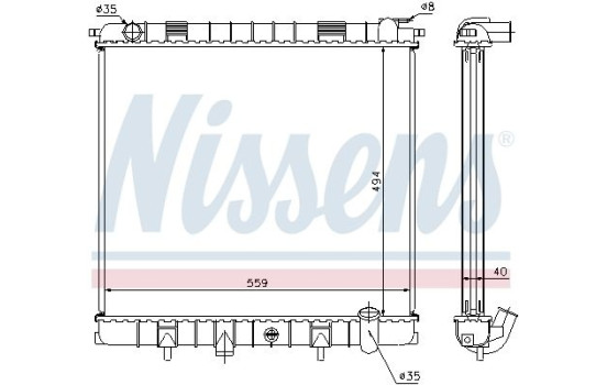 Radiator, engine cooling 64302A Nissens, Image 2
