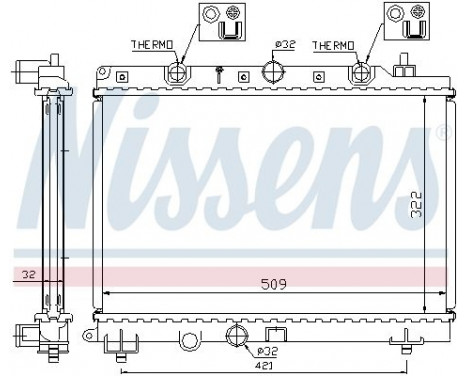 Radiator, engine cooling 64304A Nissens, Image 2
