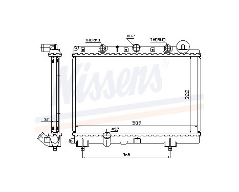 Radiator, engine cooling 64305A Nissens