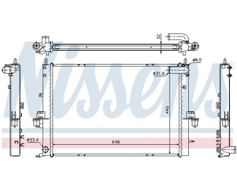 Radiator, engine cooling 64308A Nissens, Image 2