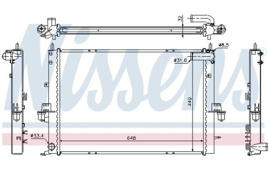Radiator, engine cooling 64308A Nissens, Image 2