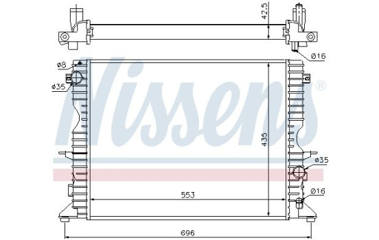 Radiator, engine cooling 64311A Nissens, Image 2