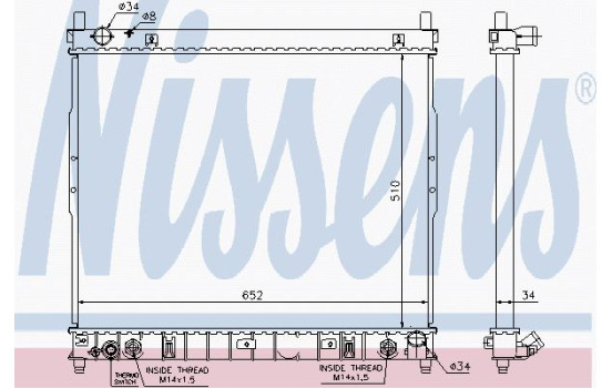 Radiator, engine cooling 64318 Nissens