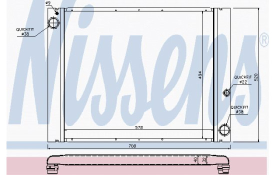 Radiator, engine cooling 64325 Nissens