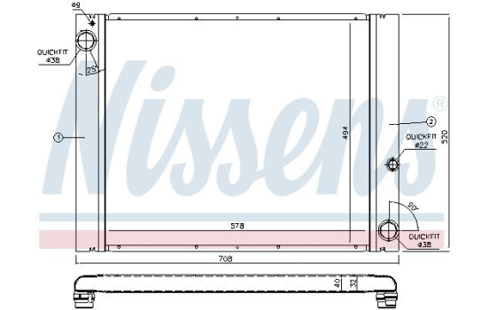 Radiator, engine cooling 64325 Nissens, Image 2