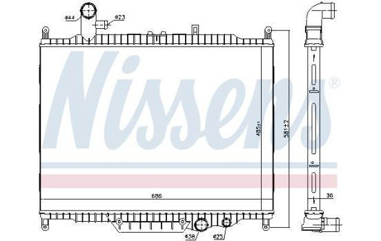 Radiator, engine cooling 64332 Nissens