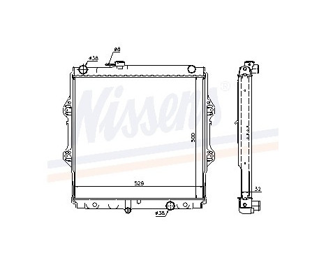 Radiator, engine cooling 64598A Nissens