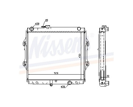 Radiator, engine cooling 64599A Nissens