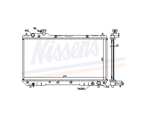 Radiator, engine cooling 64629A Nissens