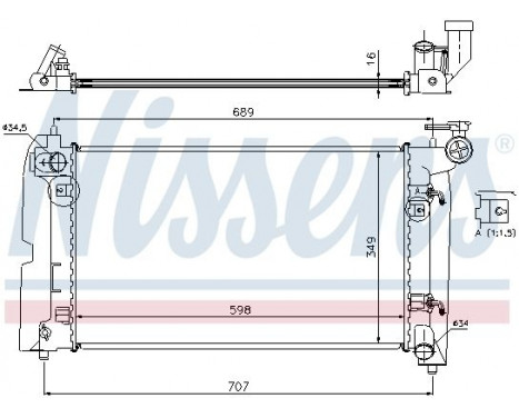 Radiator, engine cooling 646321 Nissens, Image 2