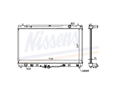 Radiator, engine cooling 64633 Nissens