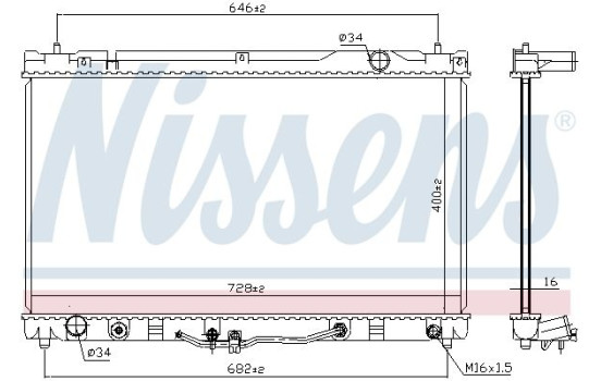 Radiator, engine cooling 64633 Nissens, Image 6