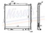 Radiator, engine cooling 64637A Nissens