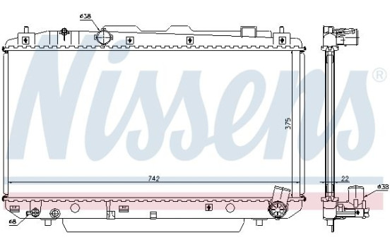 Radiator, engine cooling 64638A Nissens, Image 2