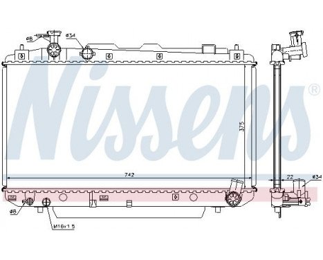 Radiator, engine cooling 64639A Nissens, Image 2
