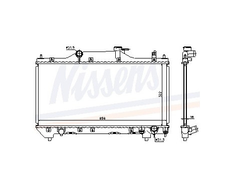 Radiator, engine cooling 64640A Nissens