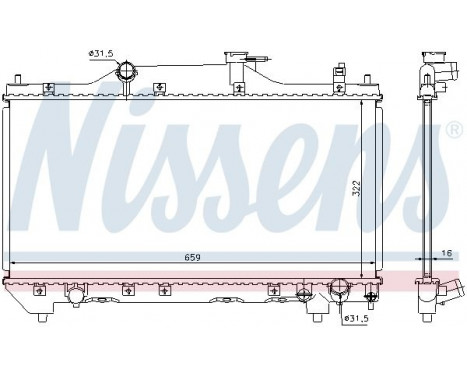 Radiator, engine cooling 64640A Nissens, Image 2