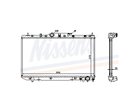 Radiator, engine cooling 64643A Nissens