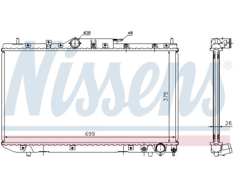 Radiator, engine cooling 64643A Nissens, Image 2