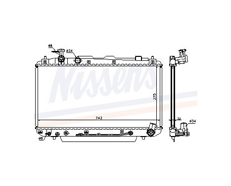 Radiator, engine cooling 64644A Nissens