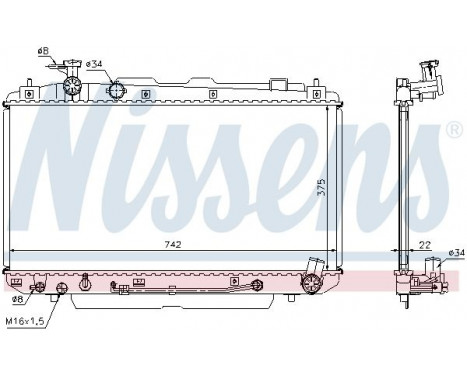 Radiator, engine cooling 64644A Nissens, Image 2