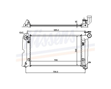 Radiator, engine cooling 64646A Nissens