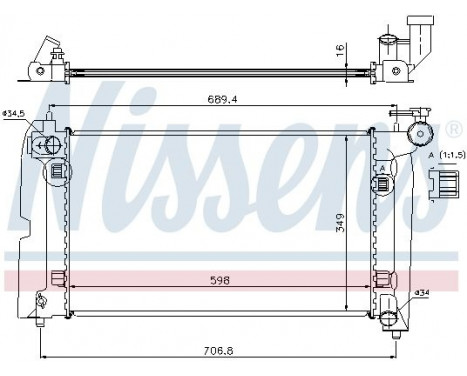 Radiator, engine cooling 64646A Nissens, Image 2