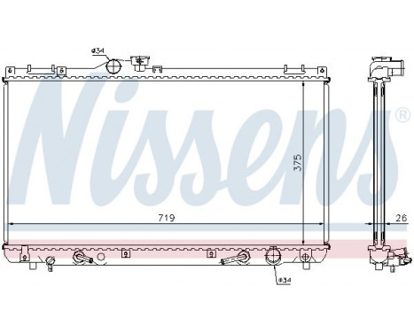 Radiator, engine cooling 64653A Nissens, Image 2