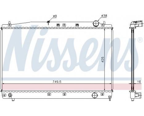 Radiator, engine cooling 64654A Nissens, Image 2