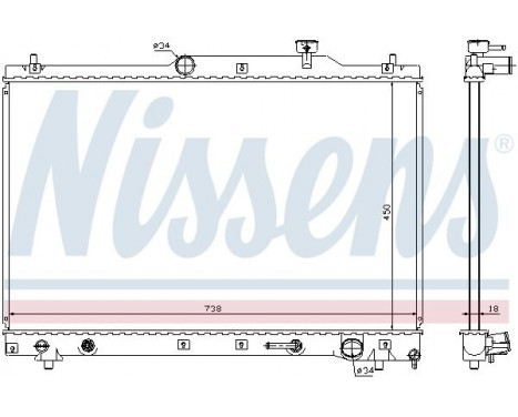 Radiator, engine cooling 64657 Nissens, Image 2