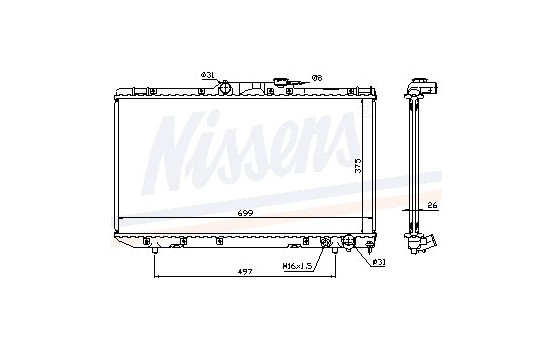 Radiator, engine cooling 64664A Nissens