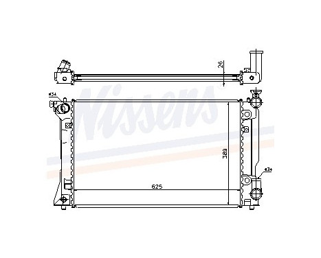 Radiator, engine cooling 64667A Nissens