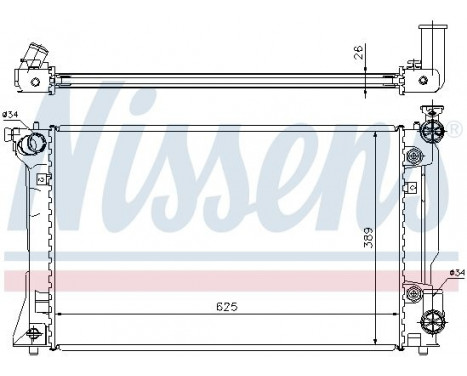 Radiator, engine cooling 64668A Nissens, Image 2