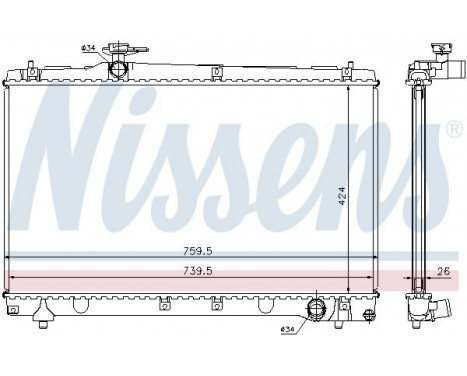 Radiator, engine cooling 64670A Nissens, Image 2