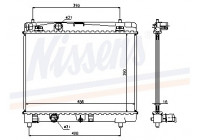 Radiator, engine cooling 64671A Nissens