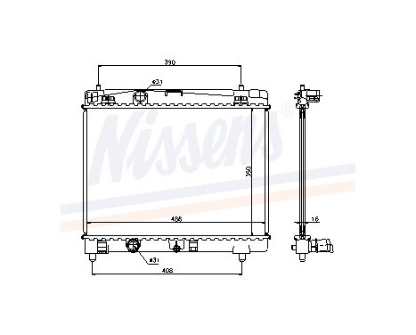 Radiator, engine cooling 64671A Nissens