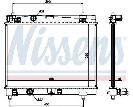 Radiator, engine cooling 64671A Nissens, Image 2