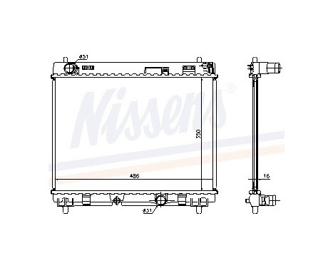 Radiator, engine cooling 64676A Nissens
