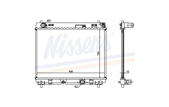 Radiator, engine cooling 64676A Nissens