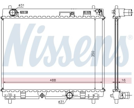 Radiator, engine cooling 64676A Nissens, Image 2