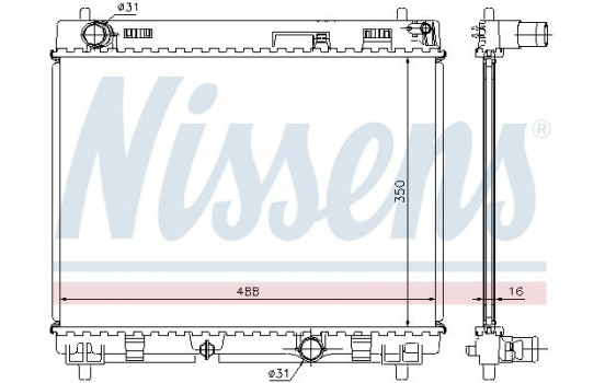 Radiator, engine cooling 64676A Nissens, Image 2