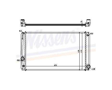 Radiator, engine cooling 64678A Nissens